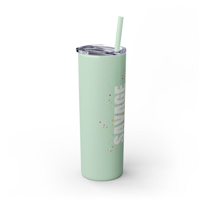 Savage Pig Skinny Tumbler with Straw, 20oz