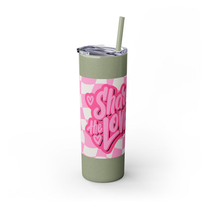 Share the Love Mini Pig Skinny Tumbler with Straw, 20oz