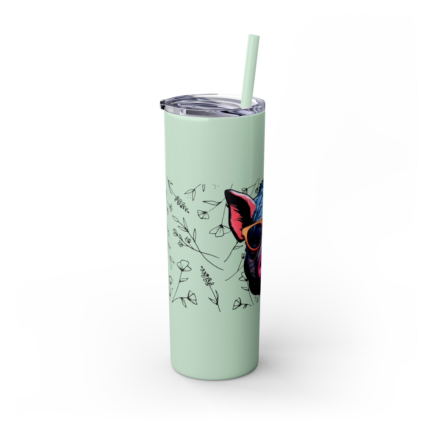 Cool Mini Pig Skinny Tumbler with Straw, 20oz