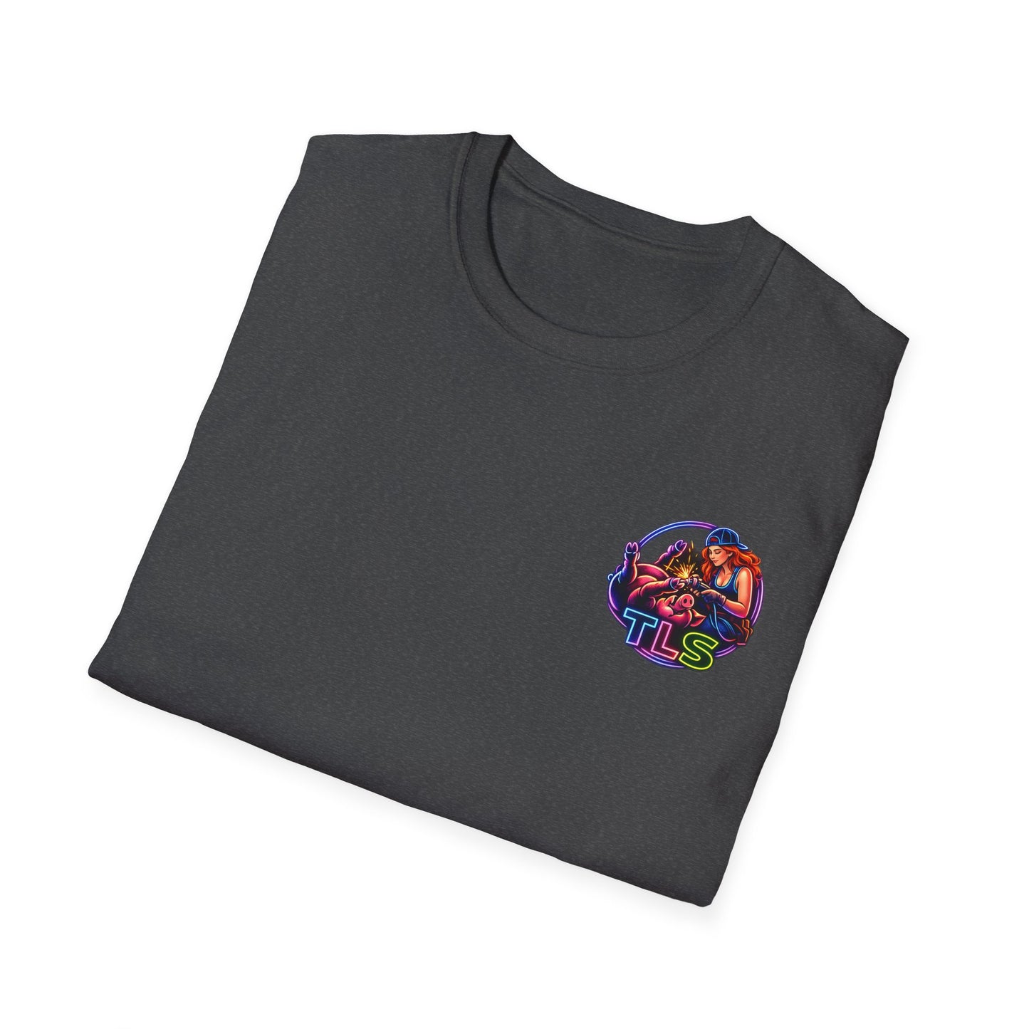 TLS Neon Girl T-Shirt — Neon Retro Gaming Crew Tee