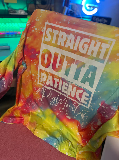 Tie Dye Style V Neck Shirt- Straight Outta Patience Pig Mom Life