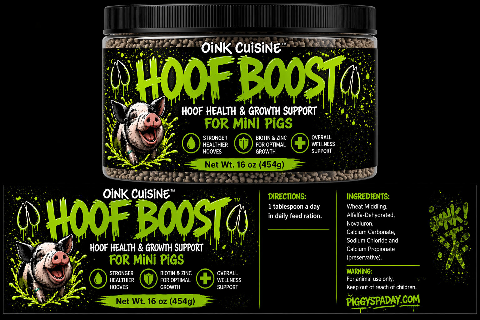 🟢 HOOF BOOST™ – Hoof Health & Growth Support for Mini Pigs