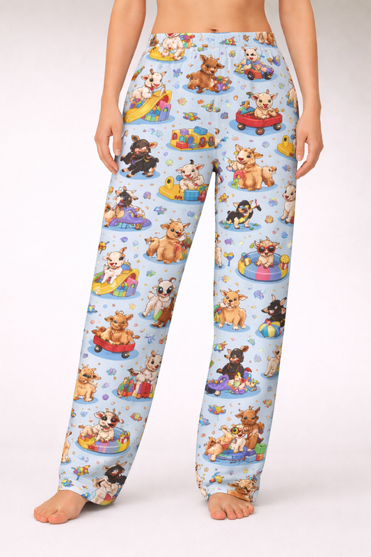 Cute baby goats print pajama pants ( women’s)