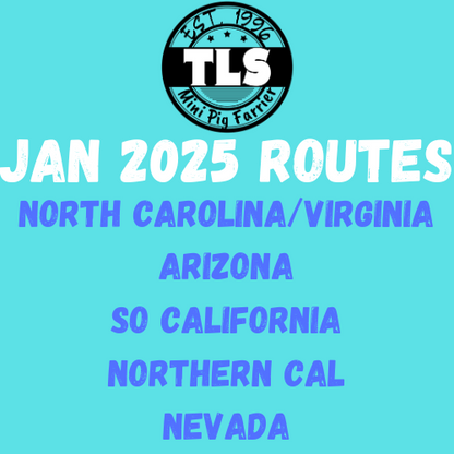 January 2025- ROUTES CLOSE ON 11/30/2024 (OR WHEN AT CAPACITY)