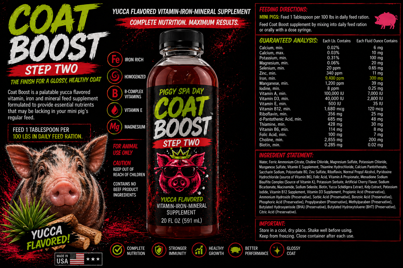 Skin Rehab™ 2-Step System Full Skin + Coat Reset for Mini Pigs