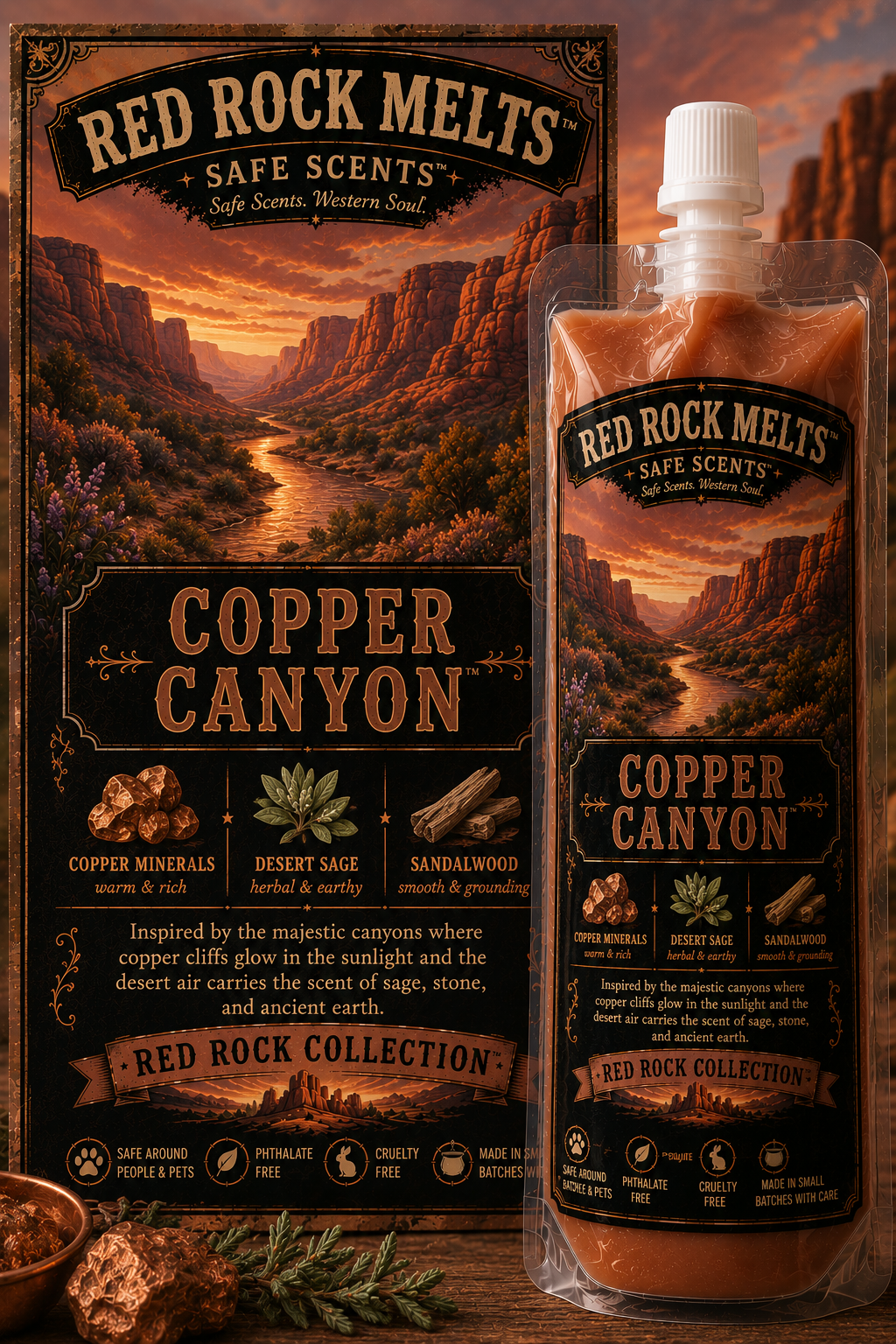 Copper Canyon™ | Amber & Sandalwood Squeezable Wax Melt
