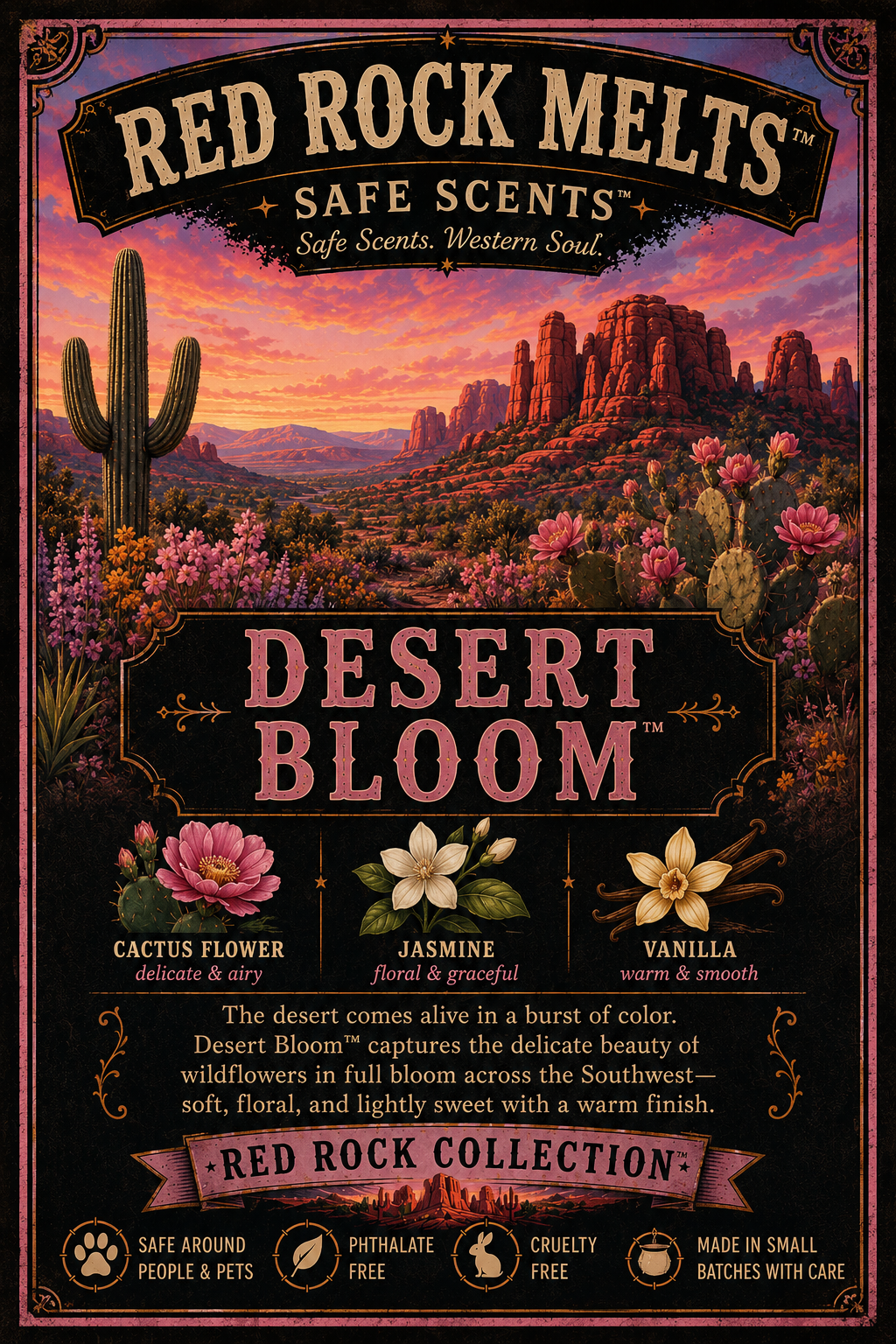 Desert Bloom™ | Floral Vanilla Squeezable Wax Melt | Red Rock Melts™
