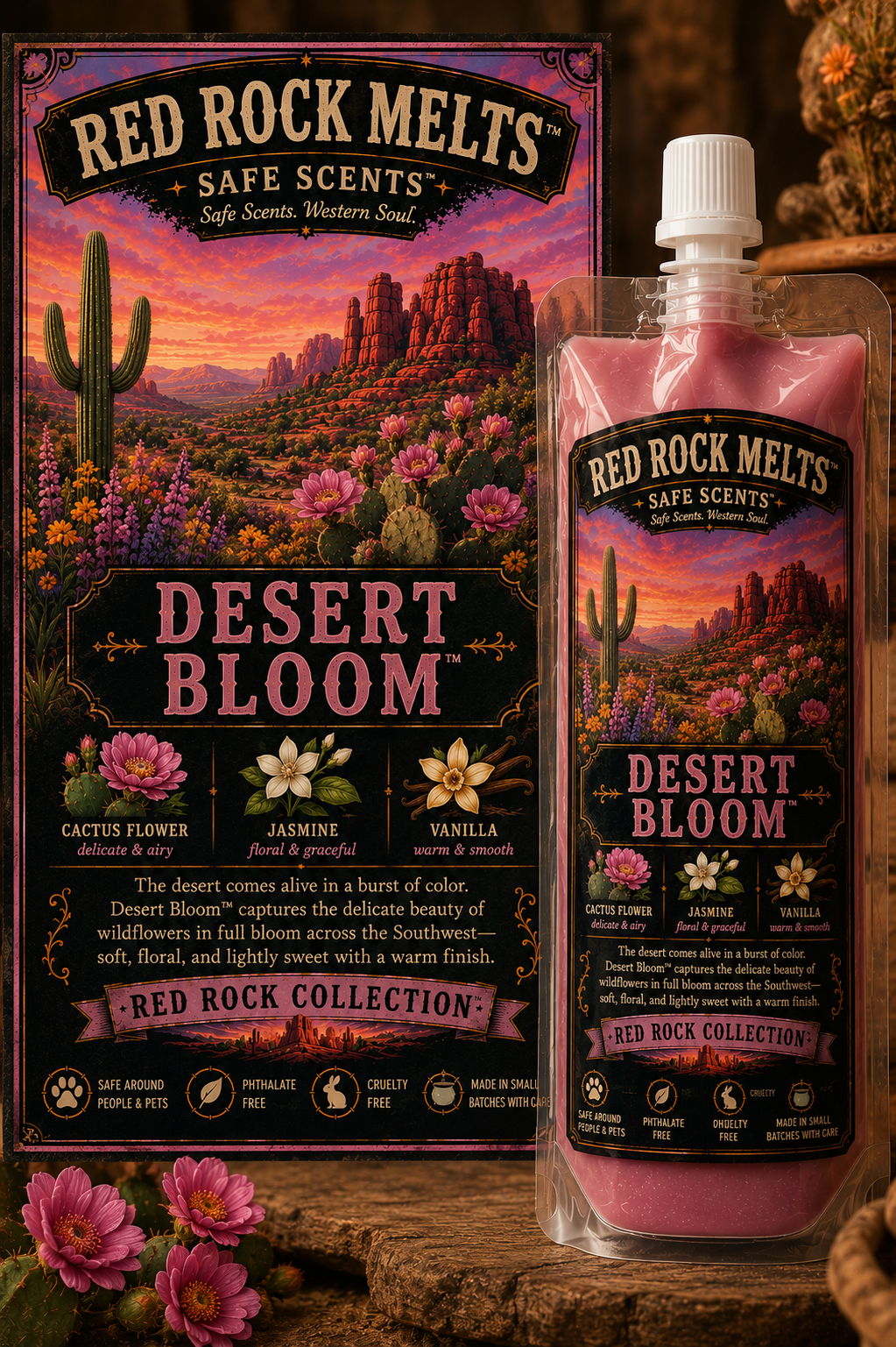 Desert Bloom™ | Floral Vanilla Squeezable Wax Melt | Red Rock Melts™